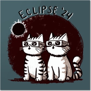 Solar Eclipse Cats Posters and Art